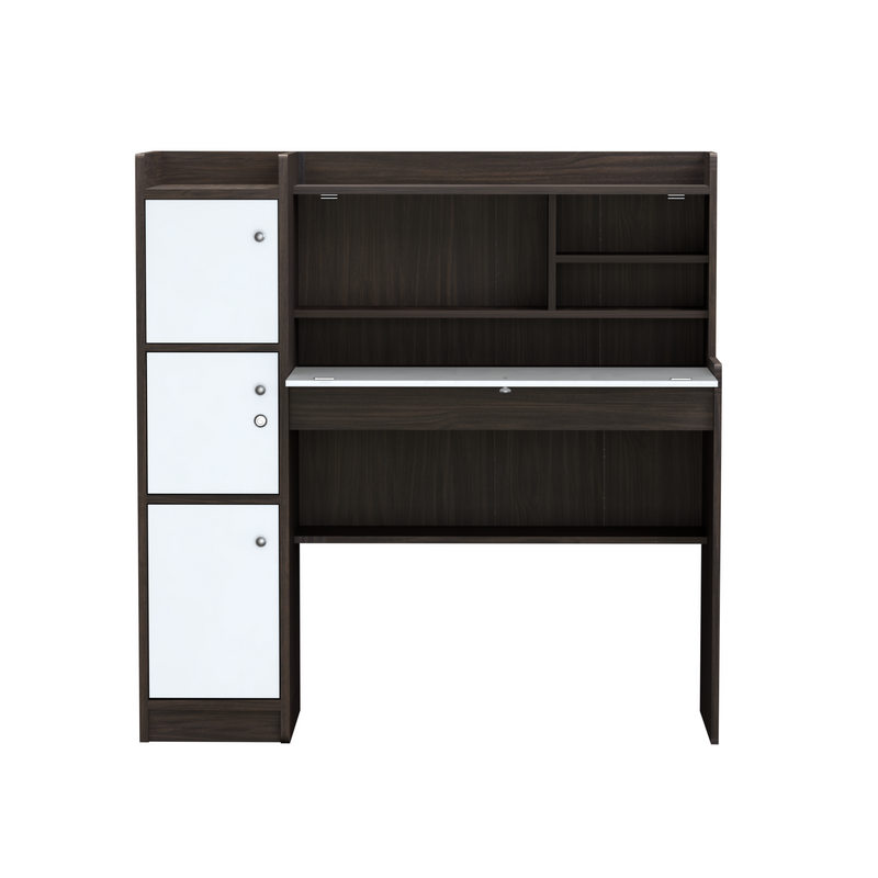 beAAtho Altex Multi-Storage Study & Work Desk | Walnut White