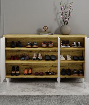 beAAtho Orion Multipurpose Storage Rack | DIY Engineered Wood Cabinet | Anti-Termite Treated | Shoe, Book & Utility Organizer | Wotan Oak - Beige