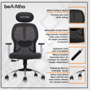 Leo Ergonomically Adjustable Executive High Back Mesh Home & Office Revolving Chair with 3 Years Warranty