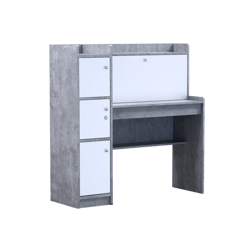 beAAtho Altex Multi-Storage Study & Work Desk | Asian White
