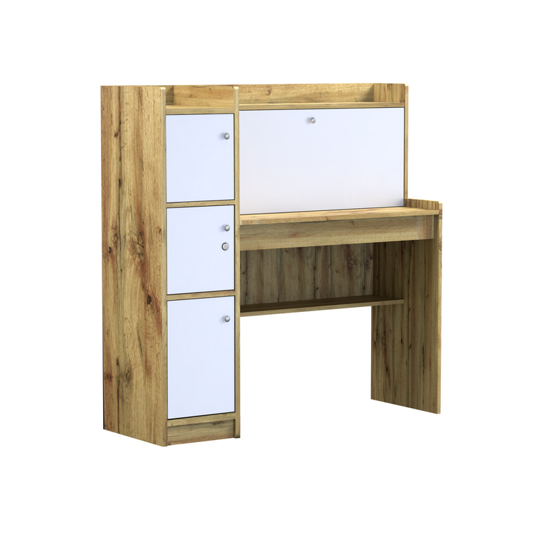 beAAtho Altex Multi-Storage Study & Work Desk | Wotan Oak - Beige