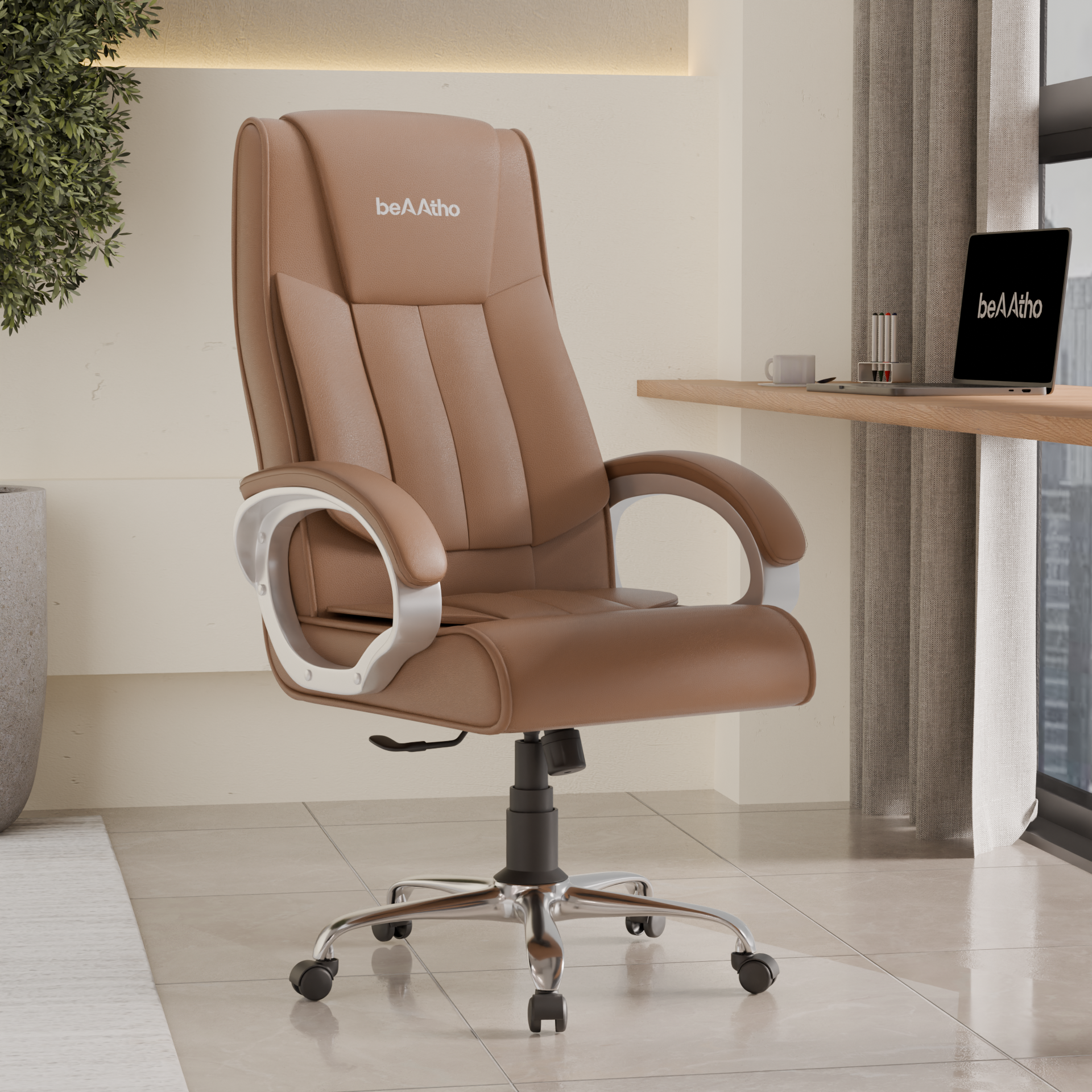 Berlin Orthopedic Boss Chair -3-Year Warranty | Breathable Executive Office Chair | Ergonomic High- Back Chair-Cushioned Seat & Armrests | Metal Base.