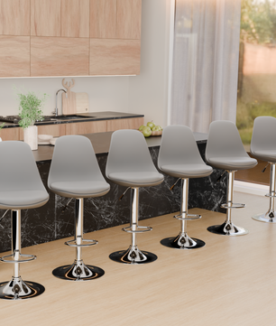 beAAtho Orbit Height Adjustable Bar Stool Chair | 360° Revolving Swivel Bar Chair with Footrest | Modern Kitchen Counter Stool for Home, Cafe & Office