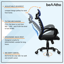 beAAtho Verona Mesh Chair | 3-Year Limited Warranty | Sturdy Nylon base Mesh Revolving Office Chair