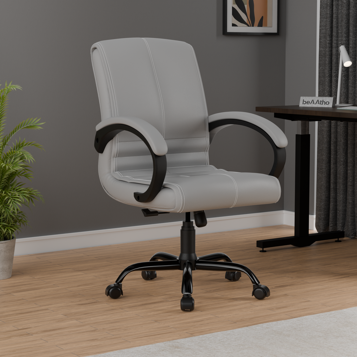 beAAtho® Aura Ergonomic Chair with Cushioned Seat & Backrest | Office & Visitor Chair
