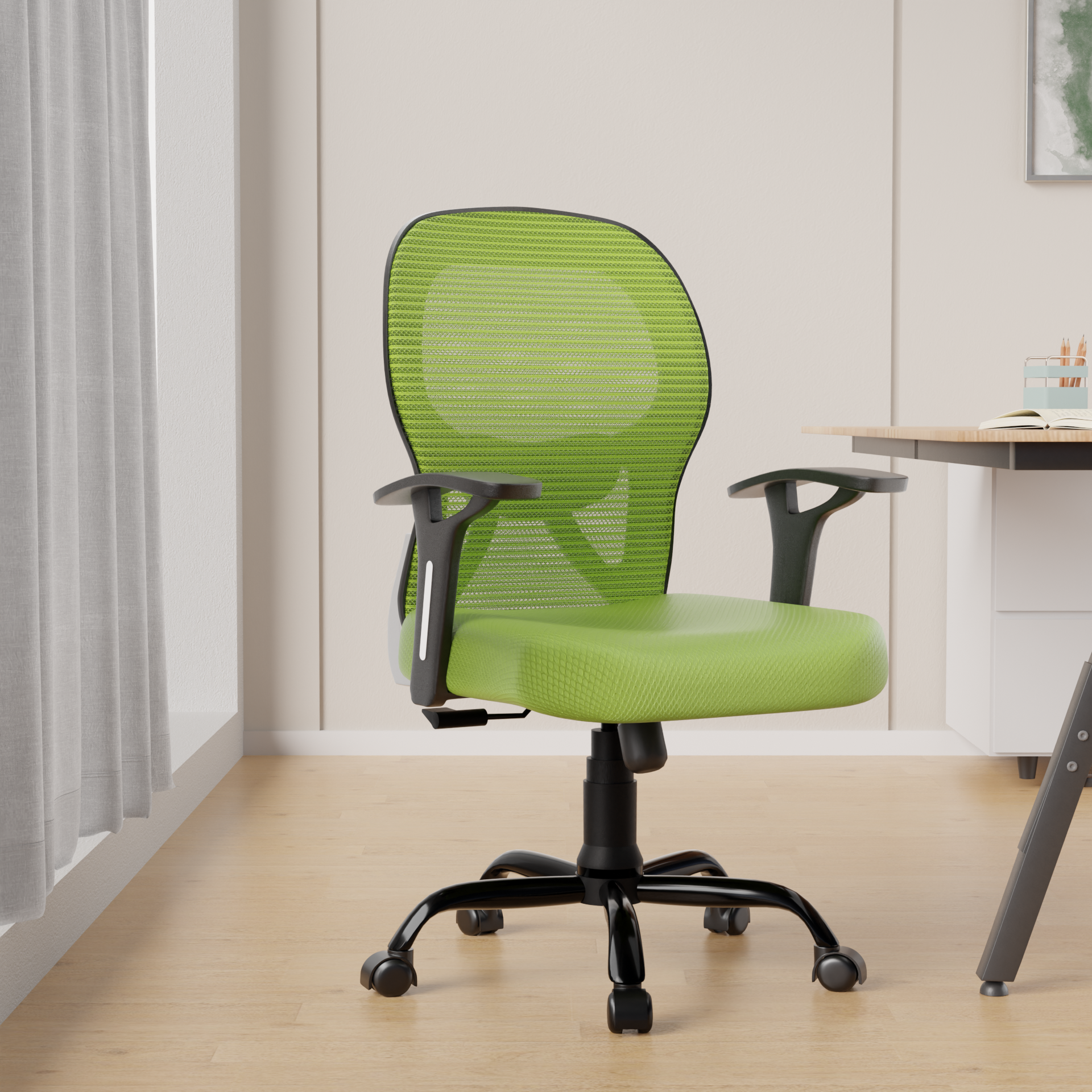 Leo Ergonomically Adjustable Executive High Back Mesh Home & Office Revolving Chair with 3 Years Warranty