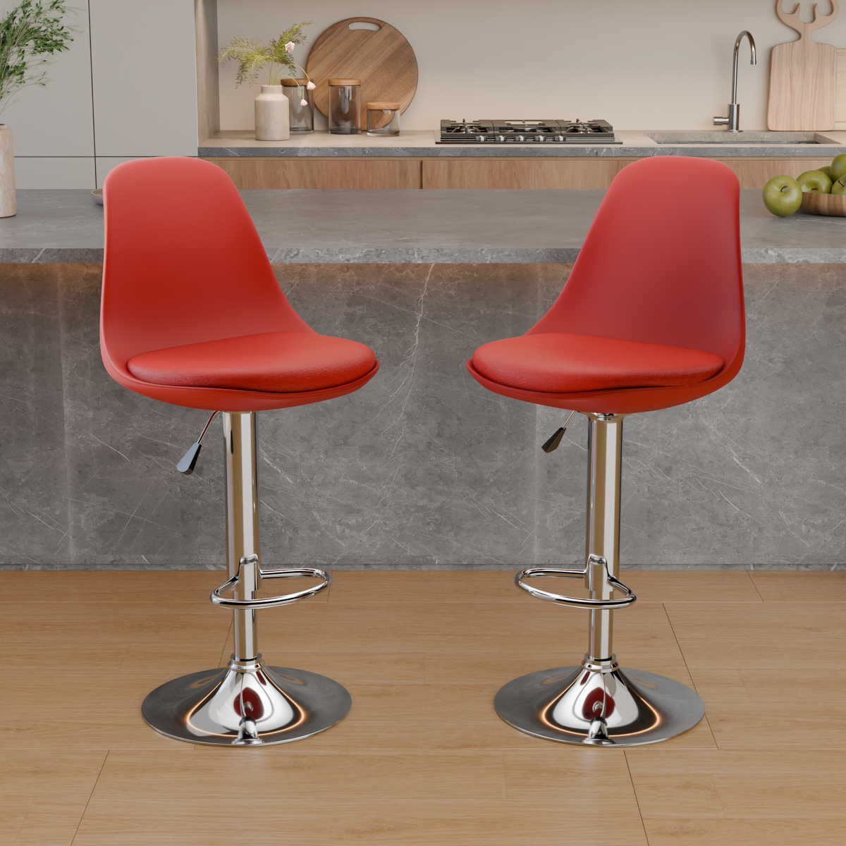 beAAtho Orbit Height Adjustable Bar Stool Chair | 360° Revolving Swivel Bar Chair with Footrest | Modern Kitchen Counter Stool for Home, Cafe & Office