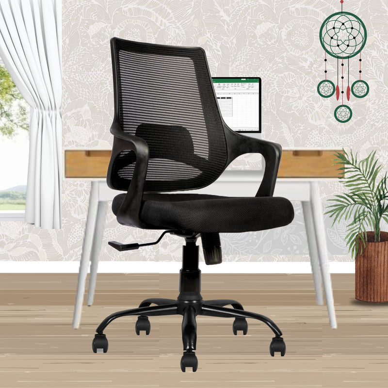 Grace Ergonomic Mesh Mid Back 3-Year Warranty Revolving Study Office Chair with Heavy Duty Metal Base
