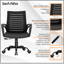 beAAtho Verona Mesh Chair | 3-Year Limited Warranty | Sturdy Nylon base Mesh Revolving Office Chair