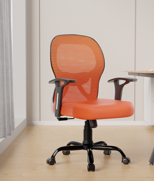 Leo Ergonomically Adjustable Executive High Back Mesh Home & Office Revolving Chair with 3 Years Warranty