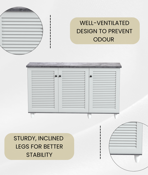 beAAtho Orion Multipurpose Storage Rack | DIY Engineered Wood Cabinet | Anti-Termite Treated | Shoe, Book & Utility Organizer | Asian White
