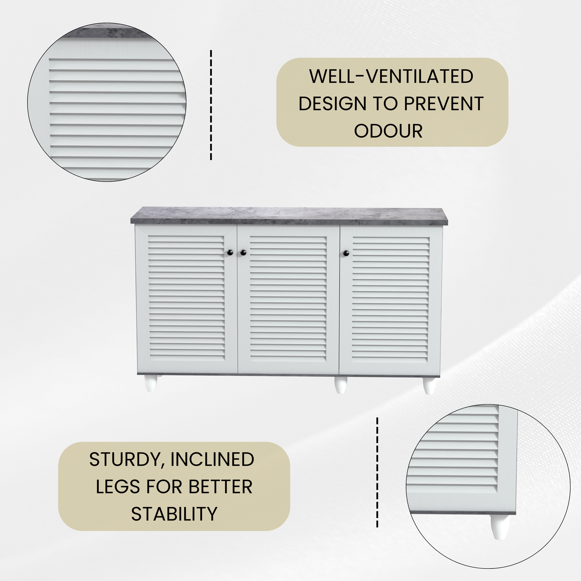 beAAtho Orion Multipurpose Storage Rack | DIY Engineered Wood Cabinet | Anti-Termite Treated | Shoe, Book & Utility Organizer | Asian White