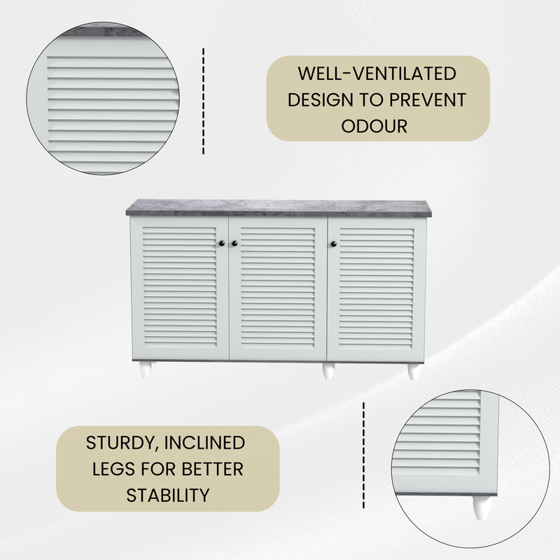 beAAtho Orion Multipurpose Storage Rack | DIY Engineered Wood Cabinet | Anti-Termite Treated | Shoe, Book & Utility Organizer | Asian White