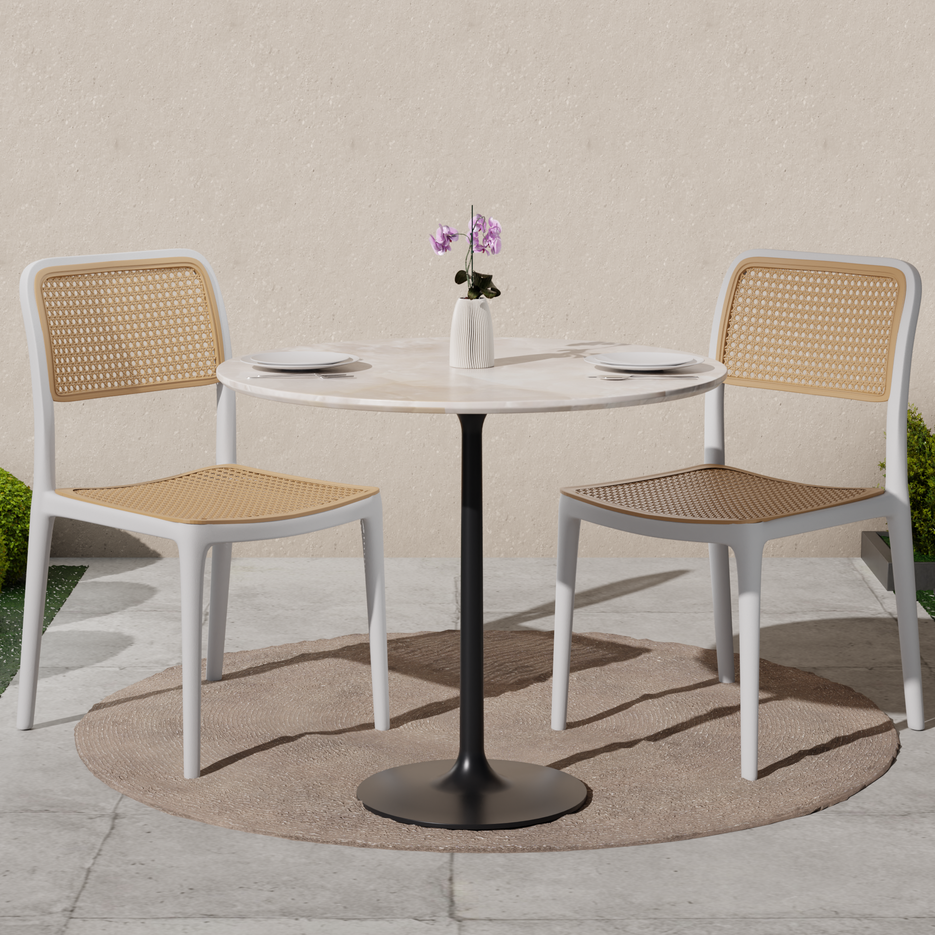 beAAtho Bloom Designer Chair for Dining, Living Room, Bedroom, Cafeteria, Cafe, Restaurant & Hotel | Modern Accent Chair | Ergonomic Comfort | Indoor & Outdoor Use | 3-Year Warranty |