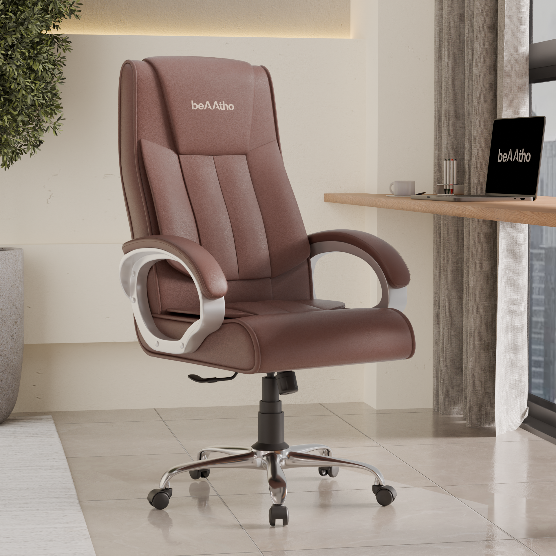 Berlin Orthopedic Boss Chair -3-Year Warranty | Breathable Executive Office Chair | Ergonomic High- Back Chair-Cushioned Seat & Armrests | Metal Base.