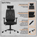 Dusk Ergonomic High Back Mesh Office Chair | Adjustable Lumbar Support, Adjustable Armrests,| Home Office Desk Chair, 3 Years Warranty