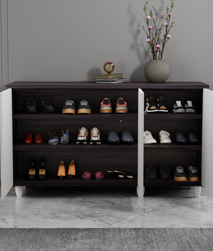 beAAtho Orion Multipurpose Storage Rack | DIY Engineered Wood Cabinet | Anti-Termite Treated | Shoe, Book & Utility Organizer | Walnut White