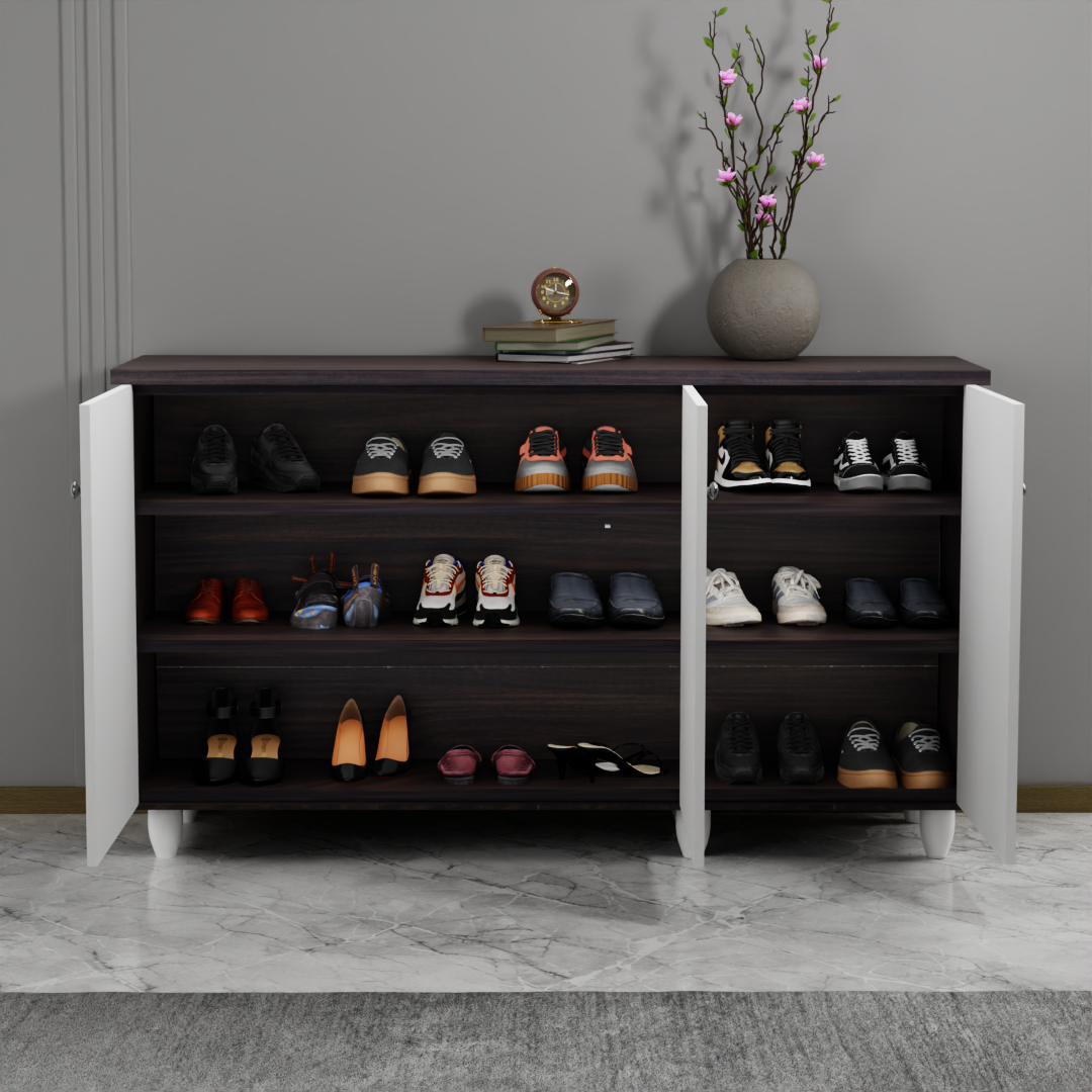 beAAtho Orion Multipurpose Storage Rack | DIY Engineered Wood Cabinet | Anti-Termite Treated | Shoe, Book & Utility Organizer | Walnut White