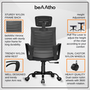 beAAtho Verona Mesh Chair | 3-Year Limited Warranty | Sturdy Nylon base Mesh Revolving Office Chair