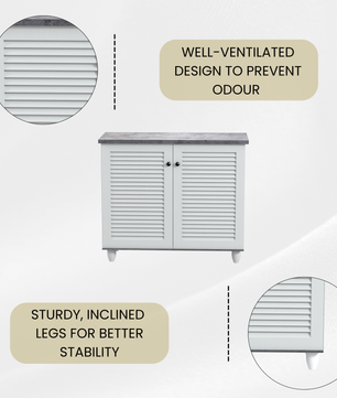 beAAtho Orion Multipurpose Storage Rack | DIY Engineered Wood Cabinet | Anti-Termite Treated | Shoe, Book & Utility Organizer | Ashen White