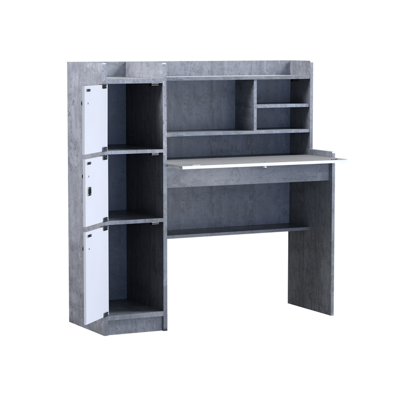 beAAtho Altex Multi-Storage Study & Work Desk | Asian White