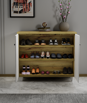 beAAtho Luno | Multipurpose Storage Rack – Plain Moulded Doors | Anti-Termite Engineered Wood | DIY Assembly | Wonton Oak - Beige