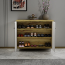 beAAtho Luno | Multipurpose Storage Rack – Plain Moulded Doors | Anti-Termite Engineered Wood | DIY Assembly | Wonton Oak - Beige