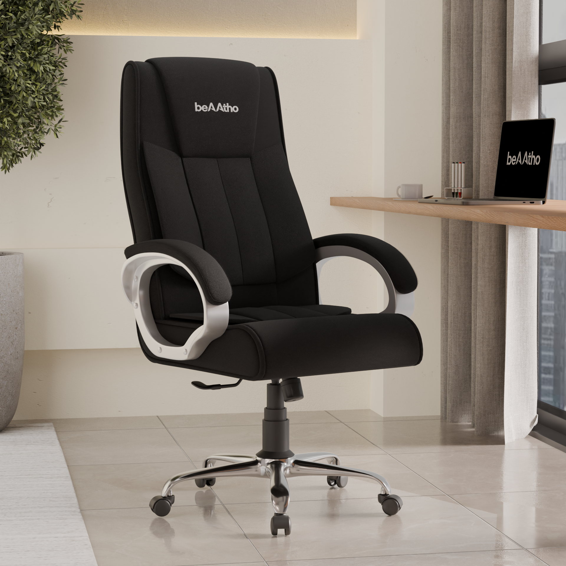 Berlin Orthopedic Boss Chair -3-Year Warranty | Breathable Executive Office Chair | Ergonomic High- Back Chair-Cushioned Seat & Armrests | Metal Base.