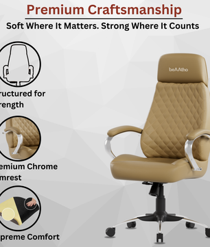 Zen Leatherette Executive Office Chair | High Back Revolving Chair with Integrated Lumbar Support | Ergonomic & Comfortable Seating | 3-Year Warranty | Adjustable Height |