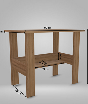 beAAtho Spectrum Desk - Multipurpose Workstation for Home, Office, or Study, Engineered Wood with Large Spacious Top, Open Shelf Storage, Durable & Tested for Strength, Easy to Assemble.(Beige)(DIY)