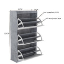 beAAtho® Zento Shoe Cabinet with Tilt-Out Drawers | 3 DOOR | Modern Wooden Shoe Organizer for Home & Office | Durable & Elegant | DIY |