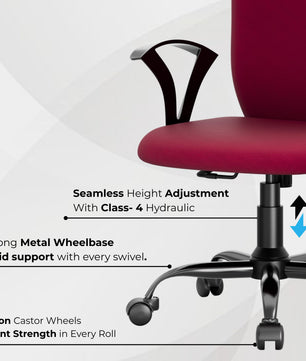 beAAtho Falcon Mid-Back Fabric Office Chair, Ergonomic Home Office Desk Chair with 3-Years Warranty by beAAtho, Rocking-tilt Mechanism & Heavy Duty Metal Base ( Black )