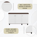 beAAtho Luno | Multipurpose Storage Rack – Plain Moulded Doors | Anti-Termite Engineered Wood | DIY Assembly | Walnut White