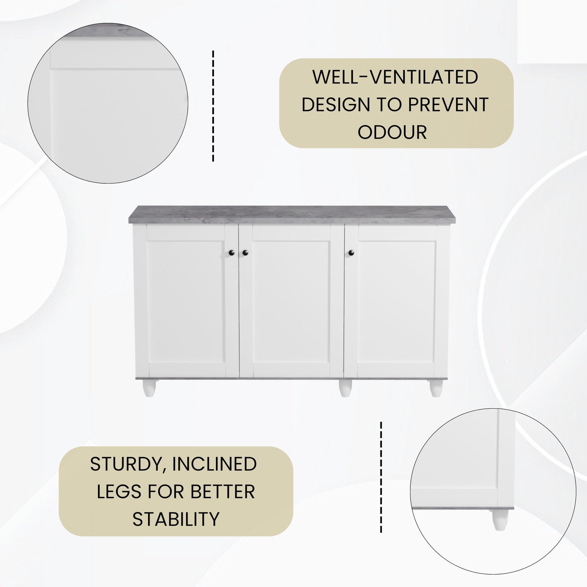 beAAtho Luno | Multipurpose Storage Rack – Plain Moulded Doors | Anti-Termite Engineered Wood | DIY Assembly | Asian White