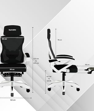 beAAtho Astra: Luxurious Leg Support, 4D Lumbar Support, 145° Recline & Adjustable Tilt Office & Study Mesh High Back Chair
