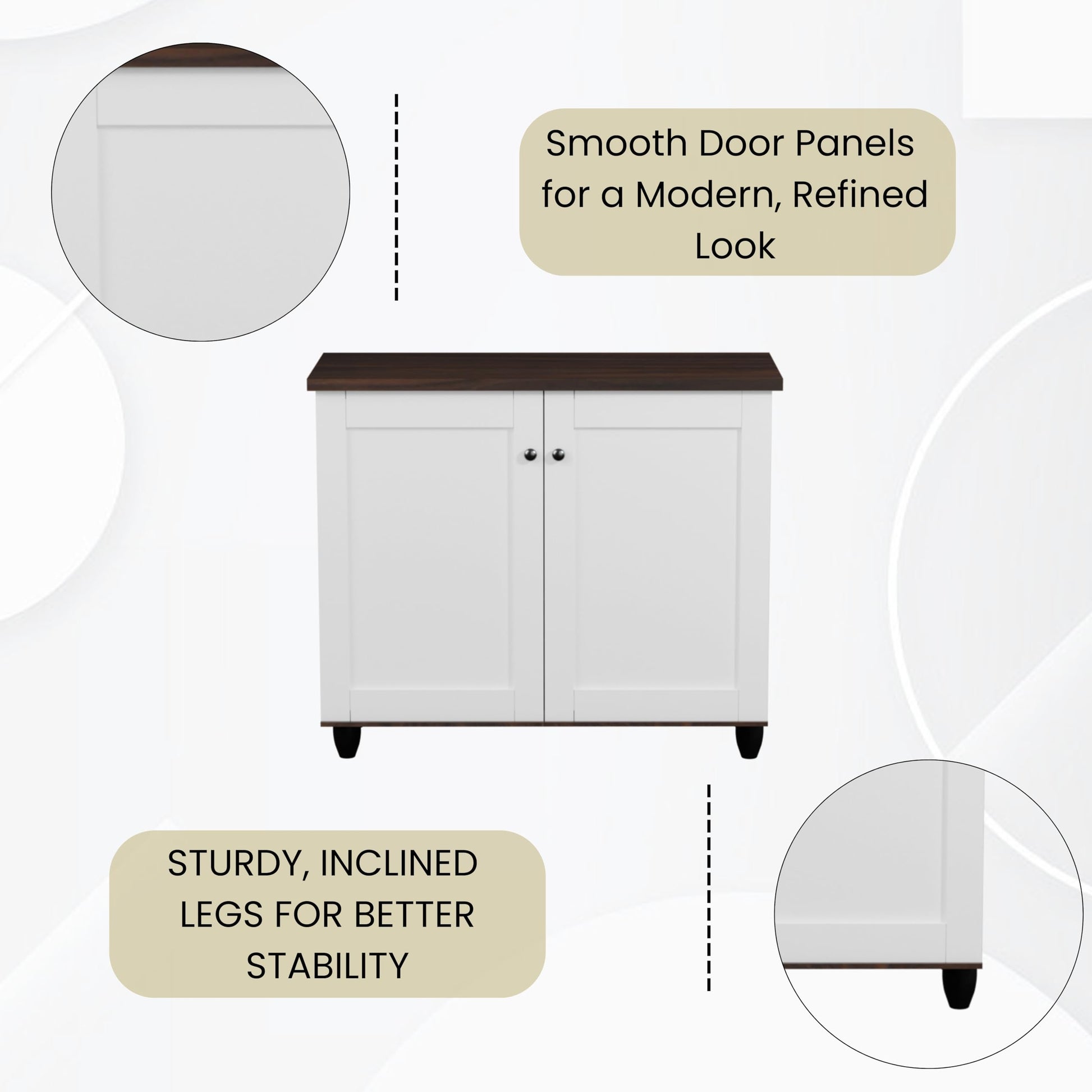 beAAtho Luno | Multipurpose Storage Rack – Plain Moulded Doors | Anti-Termite Engineered Wood | DIY Assembly | Walnut White