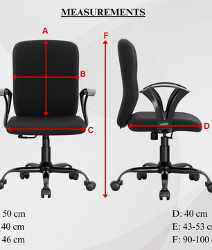 beAAtho Falcon Mid-Back Fabric Office Chair, Ergonomic Home Office Desk Chair with 3-Years Warranty by beAAtho, Rocking-tilt Mechanism & Heavy Duty Metal Base ( Black )