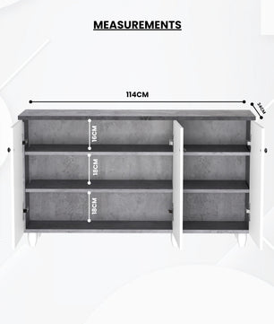 beAAtho Luno | Multipurpose Storage Rack – Plain Moulded Doors | Anti-Termite Engineered Wood | DIY Assembly | Asian White