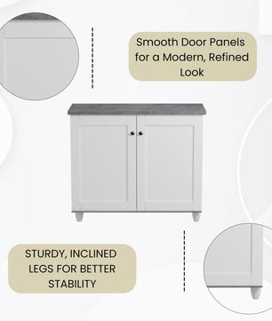 beAAtho Luno | Multipurpose Storage Rack – Plain Moulded Doors | Anti-Termite Engineered Wood | DIY Assembly | Asian White