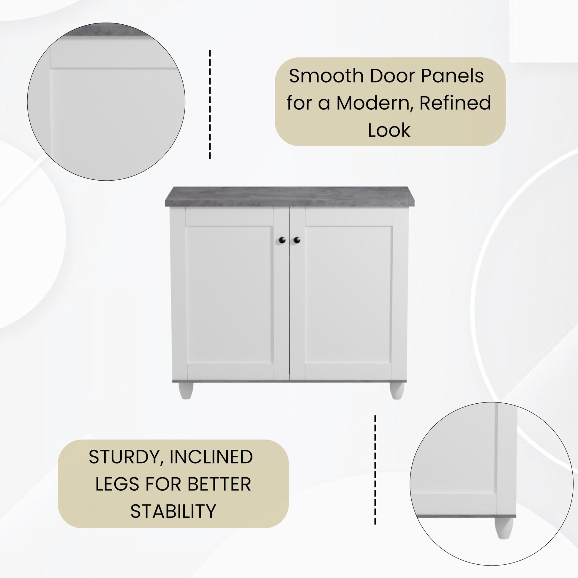 beAAtho Luno | Multipurpose Storage Rack – Plain Moulded Doors | Anti-Termite Engineered Wood | DIY Assembly | Asian White