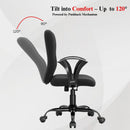 beAAtho Falcon Mid-Back Fabric Office Chair, Ergonomic Home Office Desk Chair with 3-Years Warranty by beAAtho, Rocking-tilt Mechanism & Heavy Duty Metal Base ( Black )