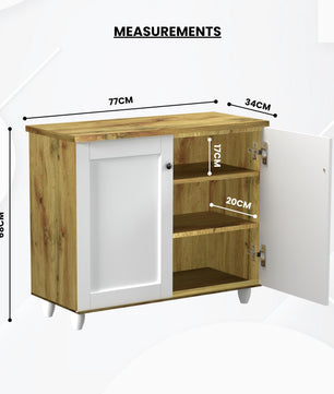 beAAtho Luno | Multipurpose Storage Rack – Plain Moulded Doors | Anti-Termite Engineered Wood | DIY Assembly | Wonton Oak - Beige