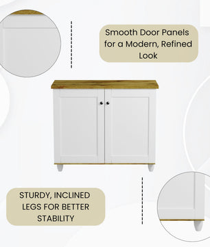 beAAtho Luno | Multipurpose Storage Rack – Plain Moulded Doors | Anti-Termite Engineered Wood | DIY Assembly | Wonton Oak - Beige