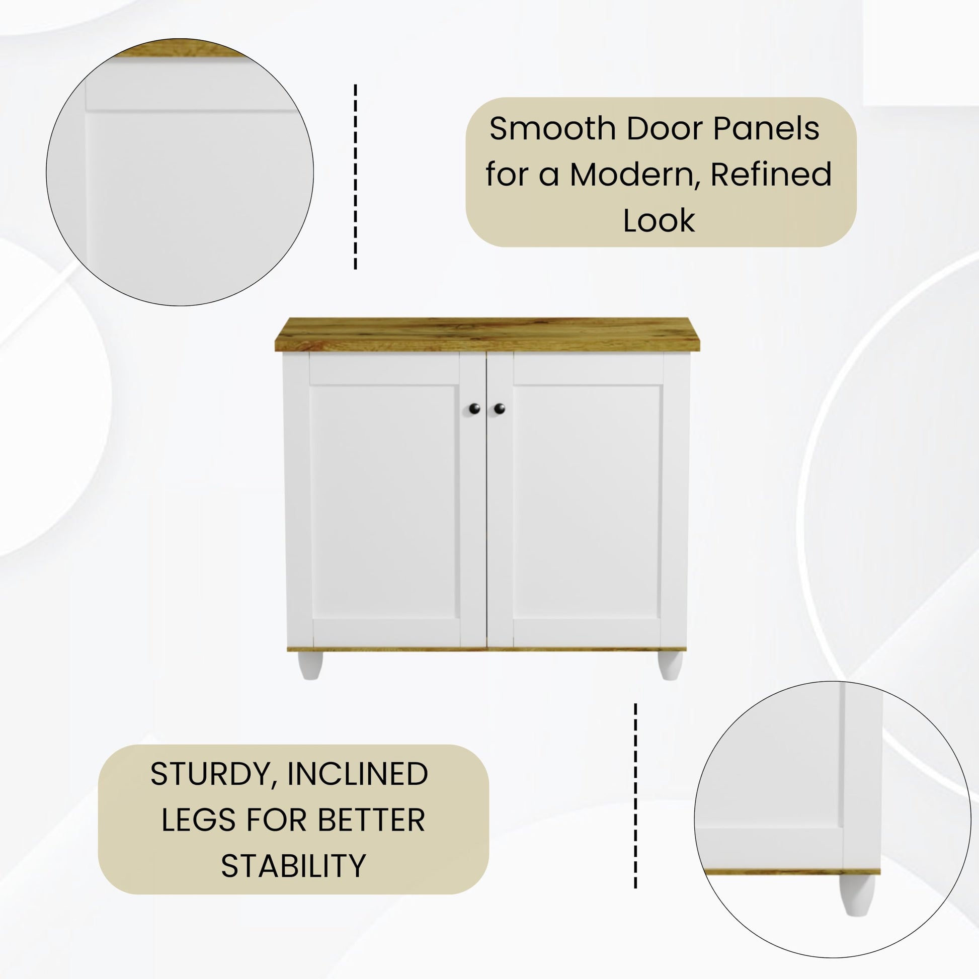 beAAtho Luno | Multipurpose Storage Rack – Plain Moulded Doors | Anti-Termite Engineered Wood | DIY Assembly | Wonton Oak - Beige