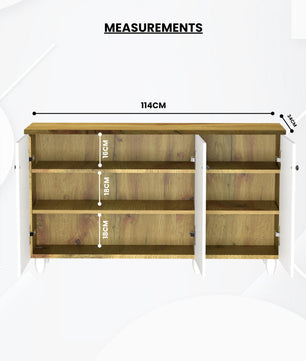 beAAtho Luno | Multipurpose Storage Rack – Plain Moulded Doors | Anti-Termite Engineered Wood | DIY Assembly | Wonton Oak - Beige