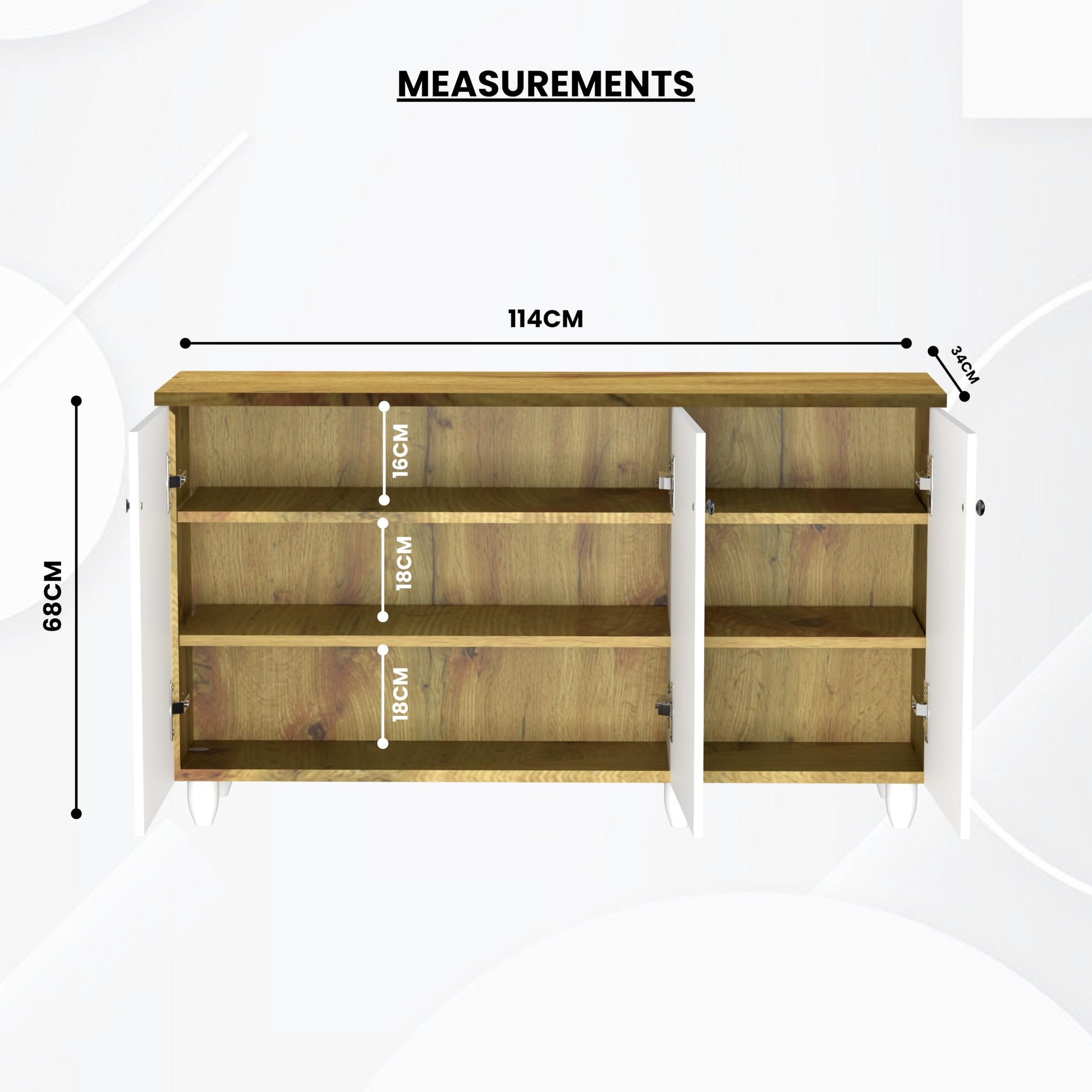 beAAtho Luno | Multipurpose Storage Rack – Plain Moulded Doors | Anti-Termite Engineered Wood | DIY Assembly | Wonton Oak - Beige