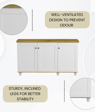 beAAtho Luno | Multipurpose Storage Rack – Plain Moulded Doors | Anti-Termite Engineered Wood | DIY Assembly | Wonton Oak - Beige
