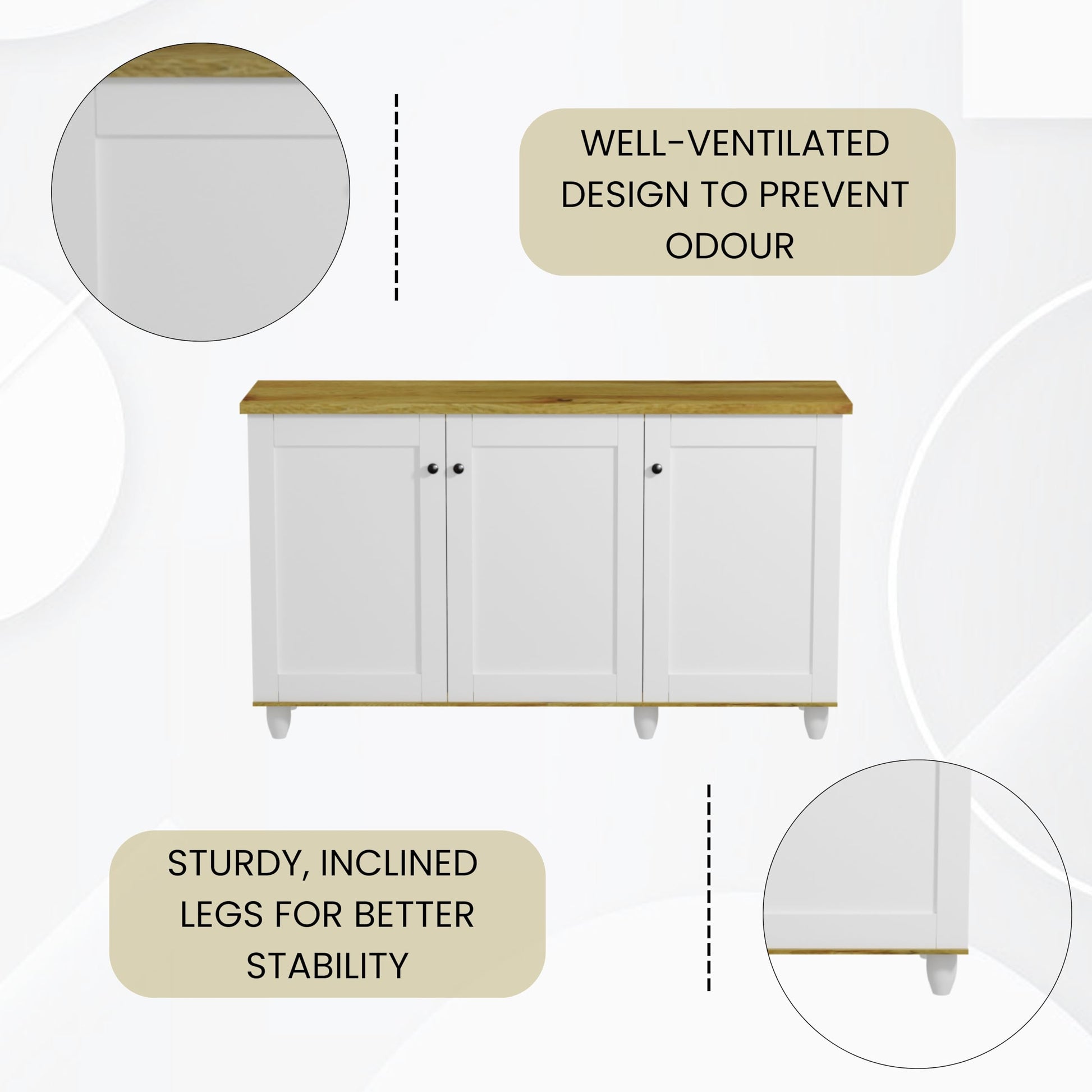 beAAtho Luno | Multipurpose Storage Rack – Plain Moulded Doors | Anti-Termite Engineered Wood | DIY Assembly | Wonton Oak - Beige
