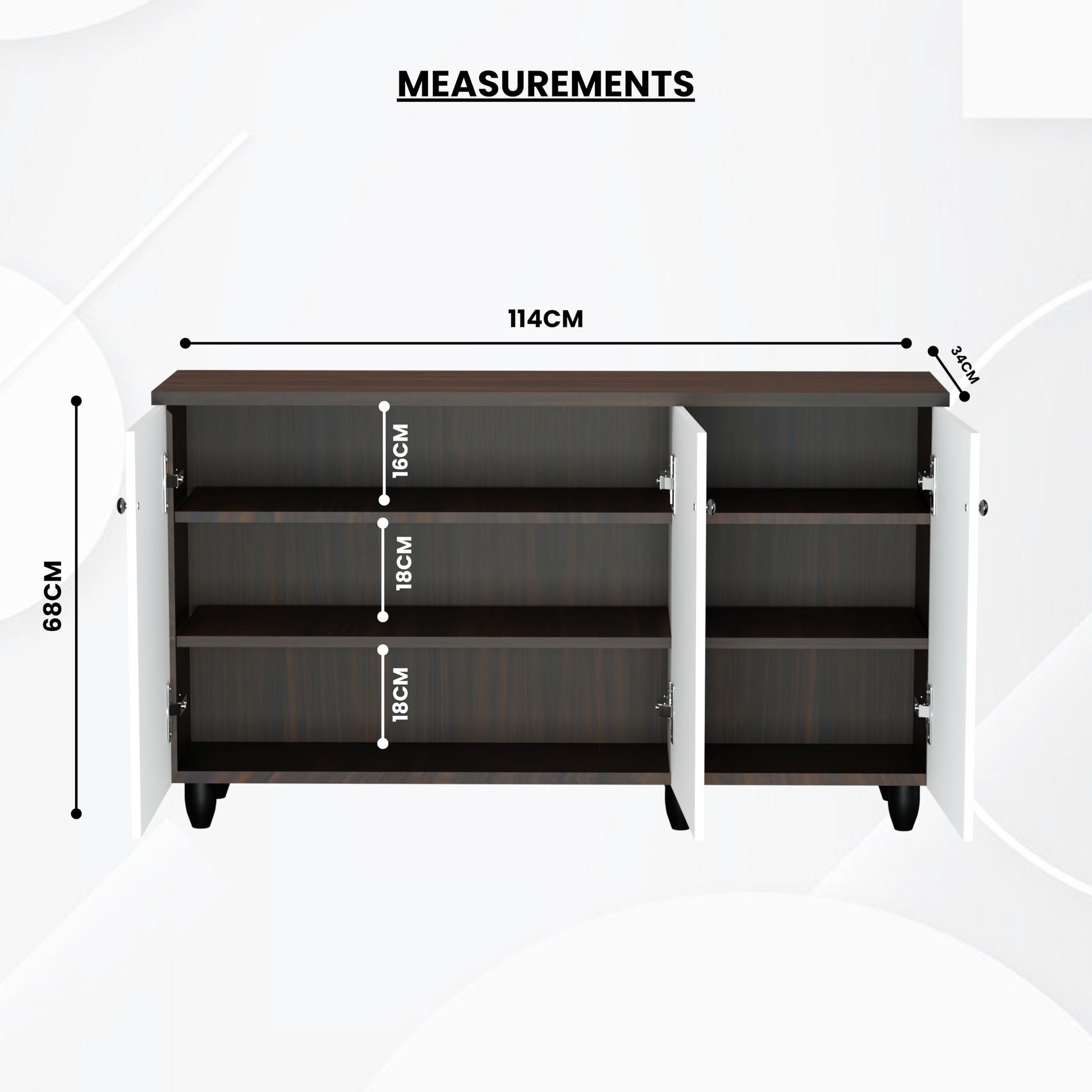 beAAtho Luno | Multipurpose Storage Rack – Plain Moulded Doors | Anti-Termite Engineered Wood | DIY Assembly | Walnut White