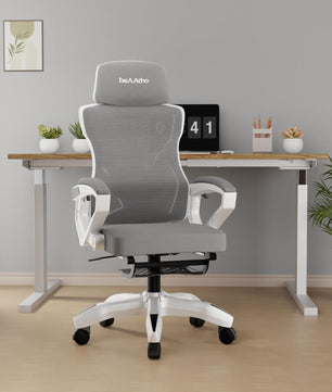 beAAtho Astra: Luxurious Leg Support, 4D Lumbar Support, 145° Recline & Adjustable Tilt Office & Study Mesh High Back Chair